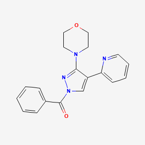 molecular formula C19H18N4O2 B3122960 [3-morpholino-4-(2-pyridinyl)-1H-pyrazol-1-yl](phenyl)methanone CAS No. 303995-20-2