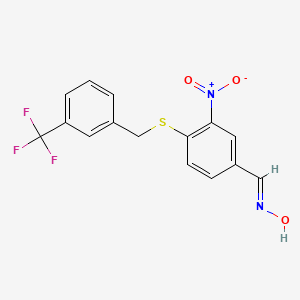 3-Nitro-4-{[3-(trifluoromethyl)benzyl]sulfanyl}benzenecarbaldehyde oxime