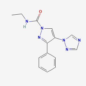 N-ethyl-3-phenyl-4-(1H-1,2,4-triazol-1-yl)-1H-pyrazole-1-carboxamide