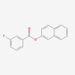 molecular formula C17H11FO2 B312305 3-Fluorobenzoic acid, 2-naphthyl ester 