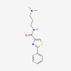 molecular formula C15H19N3OS B3123064 N-[3-(dimethylamino)propyl]-2-phenyl-1,3-thiazole-4-carboxamide CAS No. 303998-26-7