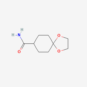 molecular formula C9H15NO3 B3123141 1,4-二氧杂螺[4.5]癸烷-8-甲酰胺 CAS No. 30482-24-7