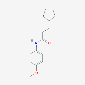 molecular formula C15H21NO2 B312321 3-cyclopentyl-N-(4-methoxyphenyl)propanamide 