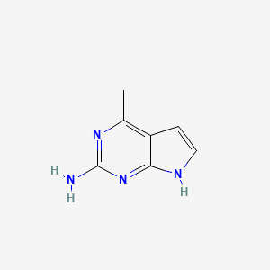 molecular formula C7H8N4 B3123242 4-甲基-7H-吡咯并[2,3-d]嘧啶-2-胺 CAS No. 306314-93-2