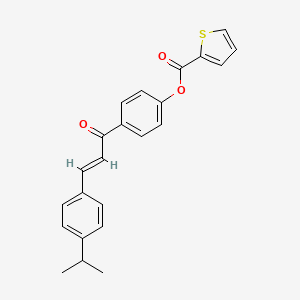 4-[(2E)-3-[4-(propan-2-yl)phenyl]prop-2-enoyl]phenyl thiophene-2-carboxylate