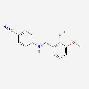 molecular formula C15H14N2O2 B3123256 4-[(2-Hydroxy-3-methoxybenzyl)amino]benzonitrile CAS No. 306730-33-6