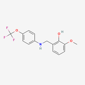 molecular formula C15H14F3NO3 B3123262 2-甲氧基-6-({[4-(三氟甲氧基)苯基]氨基}甲基)苯酚 CAS No. 306730-45-0