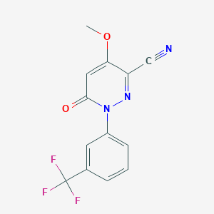 4-Methoxy-6-oxo-1-(3-(trifluoromethyl)phenyl)-1,6-dihydro-3-pyridazinecarbonitrile