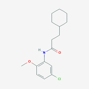 molecular formula C16H22ClNO2 B312329 N-(5-chloro-2-methoxyphenyl)-3-cyclohexylpropanamide 