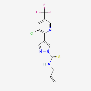 molecular formula C13H10ClF3N4S B3123299 N-allyl-4-[3-chloro-5-(trifluoromethyl)-2-pyridinyl]-1H-pyrazole-1-carbothioamide CAS No. 306976-64-7