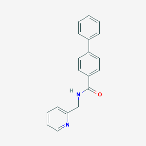 molecular formula C19H16N2O B312331 4-phenyl-N-(pyridin-2-ylmethyl)benzamide 