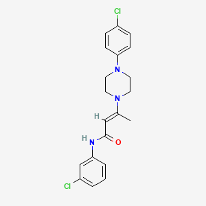 molecular formula C20H21Cl2N3O B3123325 (E)-N-(3-chlorophenyl)-3-[4-(4-chlorophenyl)piperazin-1-yl]but-2-enamide CAS No. 306977-28-6