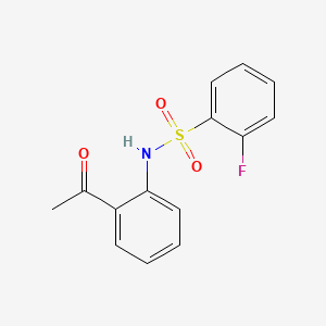 molecular formula C14H12FNO3S B3123329 N-(2-acetylphenyl)-2-fluorobenzenesulfonamide CAS No. 306977-71-9