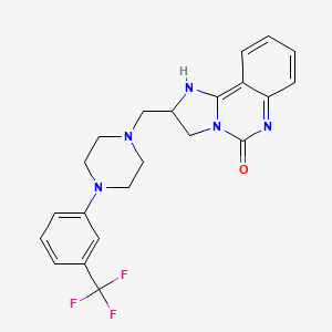 molecular formula C22H22F3N5O B3123332 2-({4-[3-(trifluoromethyl)phenyl]piperazino}methyl)-2,6-dihydroimidazo[1,2-c]quinazolin-5(3H)-one CAS No. 306977-77-5