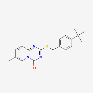 molecular formula C19H21N3OS B3123349 2-((4-(Tert-butyl)benzyl)sulfanyl)-7-methyl-4H-pyrido[1,2-a](1,3,5)triazin-4-one CAS No. 306979-24-8