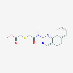 molecular formula C17H17N3O3S B3123350 Methyl 2-{[2-(5,6-dihydrobenzo[h]quinazolin-2-ylamino)-2-oxoethyl]sulfanyl}acetate CAS No. 306979-43-1
