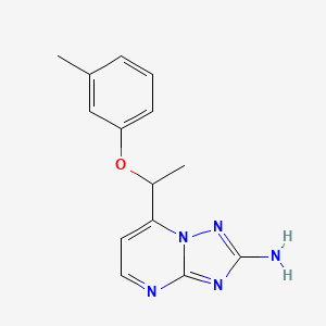 molecular formula C14H15N5O B3123355 7-[1-(3-Methylphenoxy)ethyl]-[1,2,4]triazolo[1,5-a]pyrimidin-2-amine CAS No. 306979-61-3