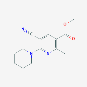 molecular formula C14H17N3O2 B3123373 Methyl 5-cyano-2-methyl-6-piperidinonicotinate CAS No. 306979-84-0