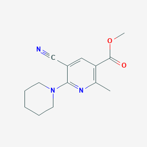 molecular formula C14H17N3O2 B3123373 5-氰基-2-甲基-6-哌啶烟酸甲酯 CAS No. 306979-84-0