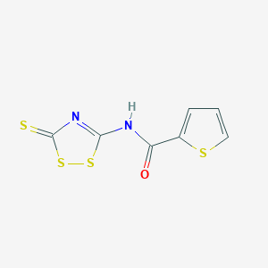molecular formula C7H4N2OS4 B3123390 N-(3-thioxo-3H-1,2,4-dithiazol-5-yl)-2-thiophenecarboxamide CAS No. 306980-71-2