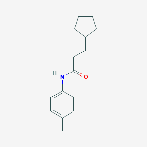 molecular formula C15H21NO B312340 3-cyclopentyl-N-(4-methylphenyl)propanamide 