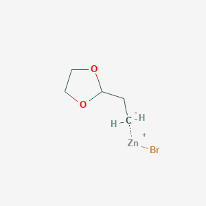 molecular formula C5H9BrO2Zn B3123440 (1,3-Dioxolan-2-ylethyl)ZINC bromide CAS No. 307531-83-5