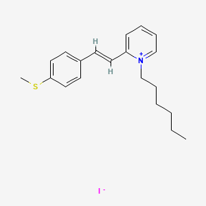 1-Hexyl-2-(4-(methylthio)styryl)pyridin-1-ium iodide
