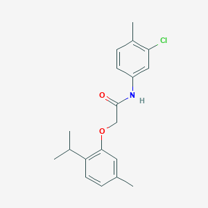 molecular formula C19H22ClNO2 B312355 N-(3-chloro-4-methylphenyl)-2-(2-isopropyl-5-methylphenoxy)acetamide 