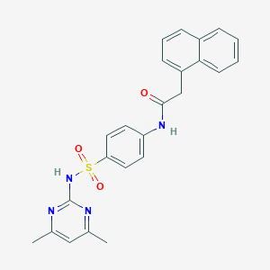 molecular formula C24H22N4O3S B312360 N-(4-{[(4,6-dimethyl-2-pyrimidinyl)amino]sulfonyl}phenyl)-2-(1-naphthyl)acetamide 