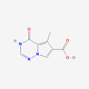 molecular formula C8H7N3O3 B3123637 5-甲基-4-氧代-3,4-二氢吡咯并[2,1-f][1,2,4]三嗪-6-甲酸 CAS No. 310435-15-5