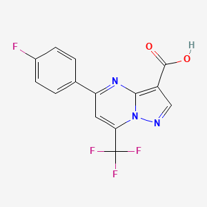 molecular formula C14H7F4N3O2 B3123641 5-(4-氟苯基)-7-(三氟甲基)吡唑并[1,5-a]嘧啶-3-羧酸 CAS No. 310451-83-3