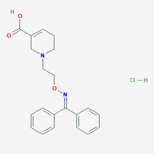 molecular formula C21H23ClN2O3 B031237 1-(2-(((Diphenylmethylene)amino)oxy)ethyl)-1,2,5,6-tetrahydro-3-pyridinecarboxylic acid CAS No. 145645-62-1