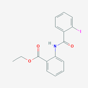 molecular formula C16H14INO3 B312370 Ethyl 2-[(2-iodobenzoyl)amino]benzoate 