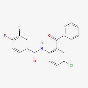 molecular formula C20H12ClF2NO2 B3123827 N-(2-benzoyl-4-chlorophenyl)-3,4-difluorobenzamide CAS No. 312923-12-9