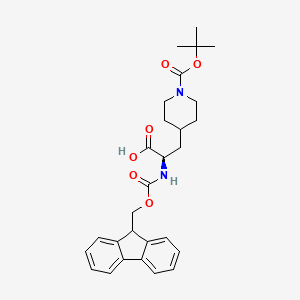 molecular formula C28H34N2O6 B3123852 (2R)-2-(9H-芴-9-基甲氧羰基氨基)-3-[1-[(2-甲基丙-2-基)氧羰基]哌啶-4-基]丙酸 CAS No. 313052-00-5