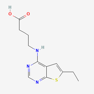 molecular formula C12H15N3O2S B3123904 4-(6-Ethyl-thieno[2,3-d]pyrimidin-4-ylamino)-butyric acid CAS No. 313534-30-4