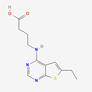 molecular formula C12H15N3O2S B3123904 4-(6-乙基-噻吩并[2,3-d]嘧啶-4-氨基)-丁酸 CAS No. 313534-30-4