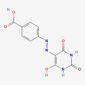 molecular formula C11H8N4O5 B3124032 4-[2-(2,4,6-trioxotetrahydro-5(2H)-pyrimidinylidene)hydrazino]benzoic acid CAS No. 314757-93-2