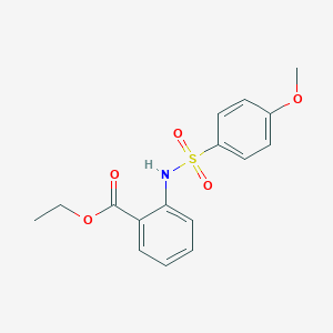 molecular formula C16H17NO5S B312419 Ethyl 2-{[(4-methoxyphenyl)sulfonyl]amino}benzoate 