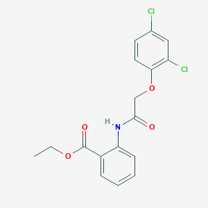 molecular formula C17H15Cl2NO4 B312424 Ethyl 2-{[(2,4-dichlorophenoxy)acetyl]amino}benzoate 