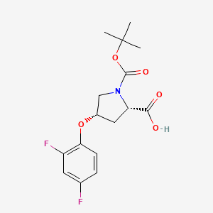 molecular formula C16H19F2NO5 B3124242 (2S,4S)-1-(Tert-butoxycarbonyl)-4-(2,4-difluoro-phenoxy)-2-pyrrolidinecarboxylic acid CAS No. 317357-33-8
