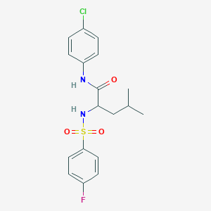 N-(4-chlorophenyl)-2-{[(4-fluorophenyl)sulfonyl]amino}-4-methylpentanamide