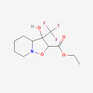 molecular formula C11H16F3NO4 B3124282 ethyl 3-hydroxy-3-(trifluoromethyl)hexahydro-2H-isoxazolo[2,3-a]pyridine-2-carboxylate CAS No. 317821-99-1