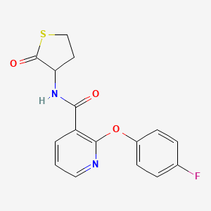 molecular formula C16H13FN2O3S B3124313 2-(4-fluorophenoxy)-N-(2-oxotetrahydro-3-thiophenyl)nicotinamide CAS No. 317833-12-8