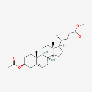 molecular formula C27H42O4 B3124330 (R)-methyl 4-((3S,8S,9S,10R,13R,14S,17R)-3-acetoxy-10,13-dimethyl-2,3,4,7,8,9,10,11,12,13,14,15,16,17-tetradecahydro-1H-cyclopenta[a]phenanthren-17-yl)pentanoate CAS No. 31823-53-7