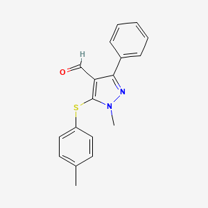 1-methyl-5-[(4-methylphenyl)sulfanyl]-3-phenyl-1H-pyrazole-4-carbaldehyde