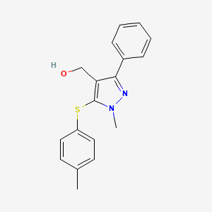 {1-methyl-5-[(4-methylphenyl)sulfanyl]-3-phenyl-1H-pyrazol-4-yl}methanol