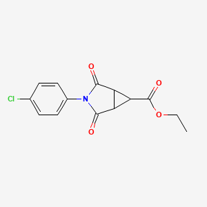 molecular formula C14H12ClNO4 B3124350 Ethyl 3-(4-chlorophenyl)-2,4-dioxo-3-azabicyclo[3.1.0]hexane-6-carboxylate CAS No. 318237-88-6