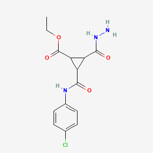 molecular formula C14H16ClN3O4 B3124356 2-[(4-氯苯基)氨基甲酰基]-3-(肼基羰基)环丙烷-1-甲酸乙酯 CAS No. 318237-92-2