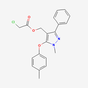 molecular formula C20H19ClN2O3 B3124391 [1-甲基-5-(4-甲基苯氧基)-3-苯基-1H-吡唑-4-基]甲基 2-氯乙酸酯 CAS No. 318247-57-3